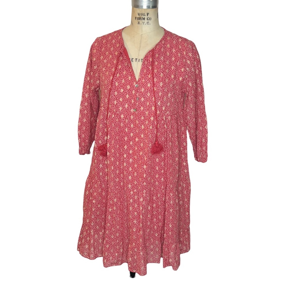 Scandal Italy pink tiered ruffle mini dress